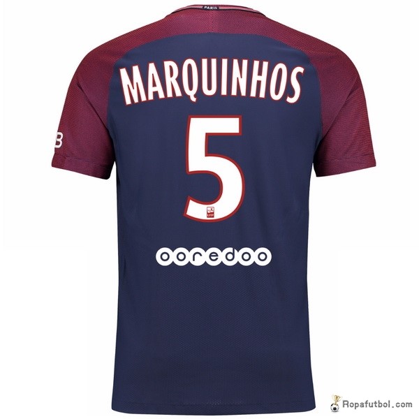 Camiseta Paris Saint Germain Replica Primera Ropa Marquinhos 2017/18